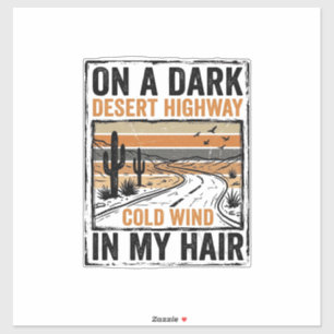 Vintage-Wüsten-Highway-Wind-Grafik-T-Shirt-Design Aufkleber