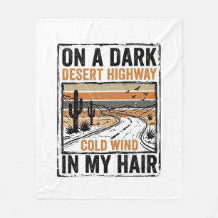 Vintage-Wüsten-Highway-Wind-Grafik-T-Shirt-Design Fleecedecke