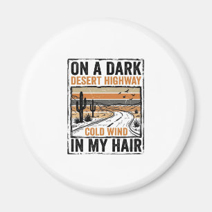 Vintage-Wüsten-Highway-Wind-Grafik-T-Shirt-Design Magnet