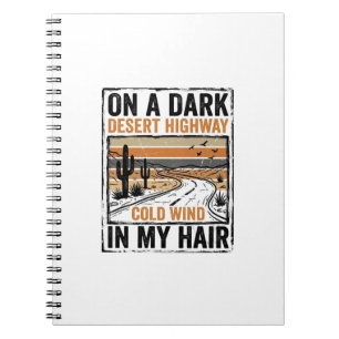 Vintage-Wüsten-Highway-Wind-Grafik-T-Shirt-Design Notizblock