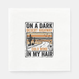 Vintage-Wüsten-Highway-Wind-Grafik-T-Shirt-Design Serviette