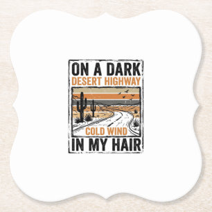 Vintage-Wüsten-Highway-Wind-Grafik-T-Shirt-Design Untersetzer