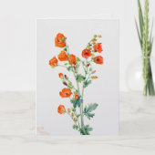 Vintage-Wüsten-Kugelmallow-Botanikillustration Karte (Vorderseite)