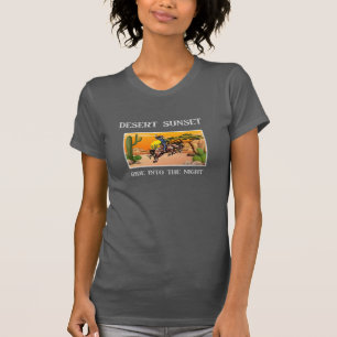  Vintage Wüsten-Sonnenuntergang Cowboy  T-Shirt