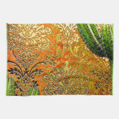 Vintage Wüstenaktuskaktus Geschirrtuch (Horizontal)