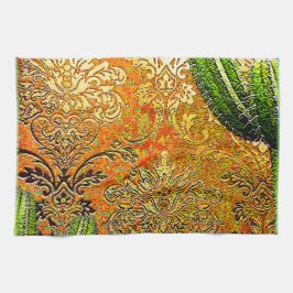 Vintage Wüstenaktuskaktus Geschirrtuch