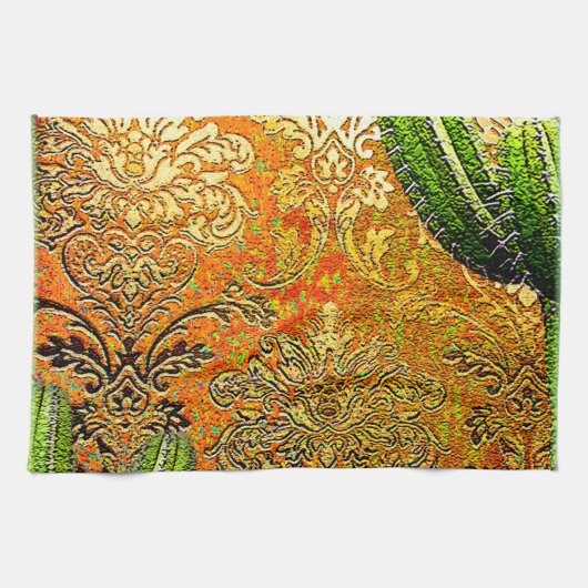 Vintage Wüstenaktuskaktus Geschirrtuch (Horizontal)