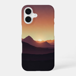 Vintage-Wüstenberge bei Sonnenaufgang iPhone 16 Hülle