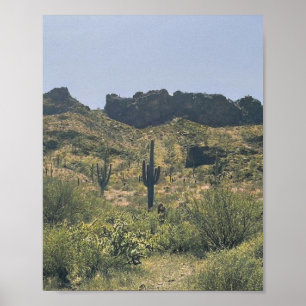 Vintage Wüstenlandschaft Arizona Saguaro Cactus Poster