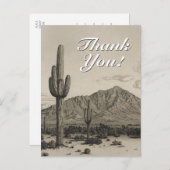 Vintage Wüstenlandschaft + "Danke" Postkarte (Vorne/Hinten)