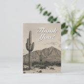 Vintage Wüstenlandschaft + "Danke" Postkarte (Stehend Vorderseite)