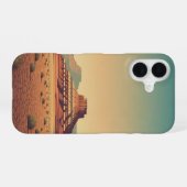 Vintage-Wüstenplateau iPhone 16 Hülle (Rückseite (Horizontal))