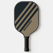 Vintage Wüstenstreifen mit Namen Pickleball Schläger (Vorderseite)