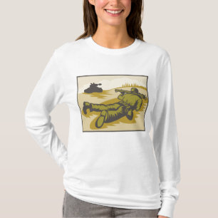 Vintage WW2-Bazooka-Soldat und Panzer T-Shirt