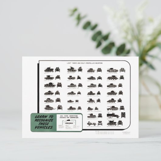 Vintage WW II-Lichttafeln Dankeskarte (Stehend Vorderseite)