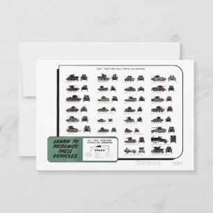 Vintage WW II-Lichttafeln Dankeskarte