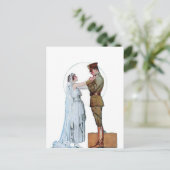 Vintage WWI Army Bride Postkarte (Stehend Vorderseite)