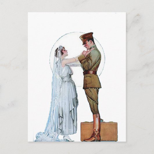 Vintage WWI Army Bride Postkarte (Vorderseite)