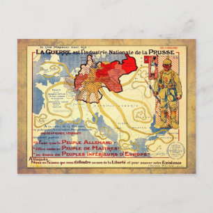 Vintage-WWI-Karte Poster von Preußen Postkarte