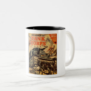 VINTAGE WWII BIG LITTLE BOOK PANZER EINBAND ZWEIFARBIGE TASSE