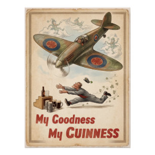 Vintage-WWII-irisches-Aviatikplakat - Meine Güte Poster
