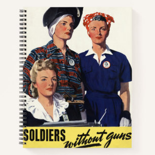Vintage-WWII-Soldaten ohne Waffen Feministische Ku Notizblock