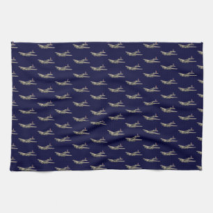 Vintage WWII US Flugzeuge 2 Geschirrtuch