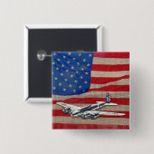 Vintage WWII US Flugzeuge Button (Vorne & Hinten)