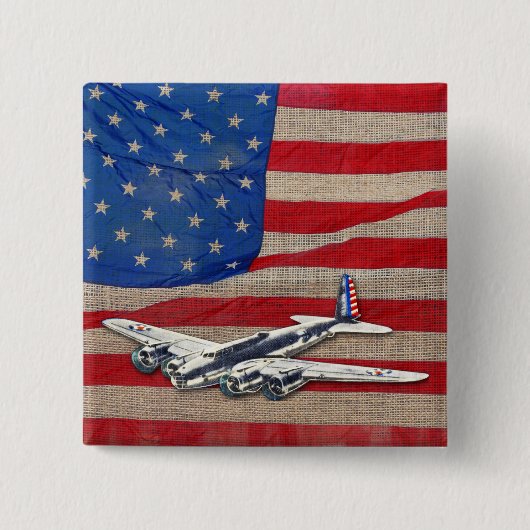 Vintage WWII US Flugzeuge Button (Vorderseite)