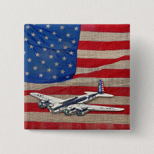 Vintage WWII US Flugzeuge Button