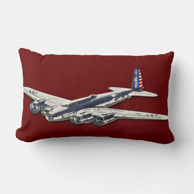Vintage WWII US Flugzeuge Lendenkissen (Vorderseite)