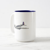 Vintage WWII US Flugzeuge Zweifarbige Tasse (Vorderseite Links)
