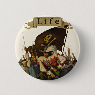 Vintage Wyeth-Illustration Piratenleben Button