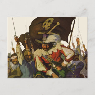 Vintage Wyeth-Illustration Piratenleben Postkarte