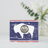Vintage WYOMING-Fahne Postkarte (Stehend Vorderseite)