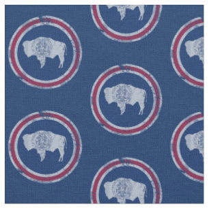 Vintage-Wyoming-Flaggenmuster Stoff