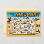 Vintage Wyoming-Karte Postkarte (Vorne/Hinten)