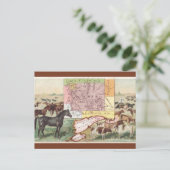 Vintage Wyoming Map Postkarte (Stehend Vorderseite)