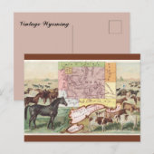 Vintage Wyoming Map Postkarte (Vorne/Hinten)