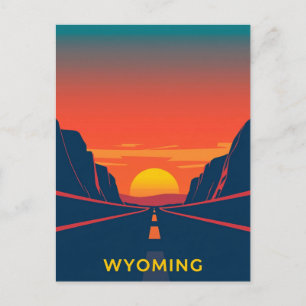 Vintage Wyoming Postkarte