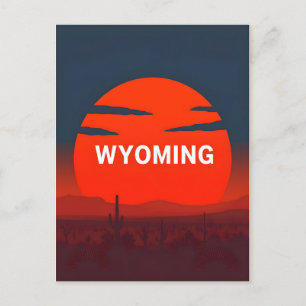 Vintage Wyoming Postkarte
