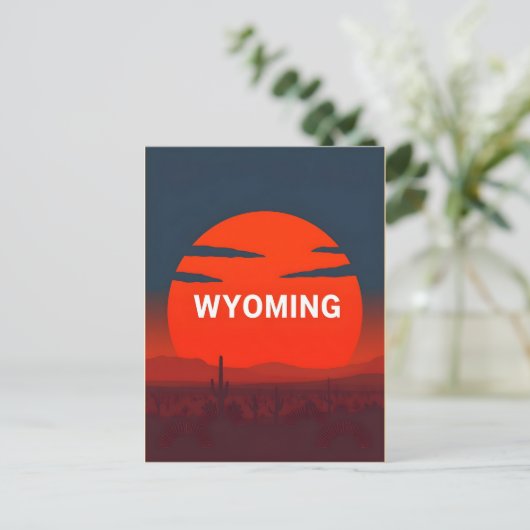 Vintage Wyoming Postkarte (Stehend Vorderseite)