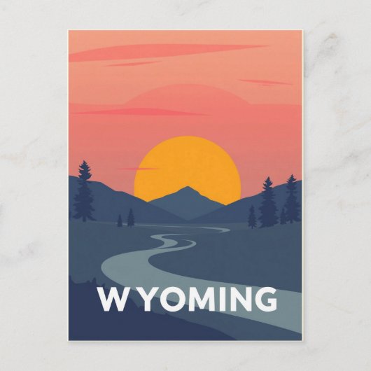 Vintage Wyoming Postkarte (Vorderseite)
