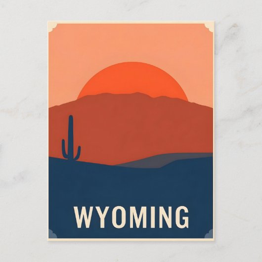 Vintage Wyoming Postkarte (Vorderseite)