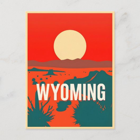 Vintage Wyoming Postkarte (Vorderseite)
