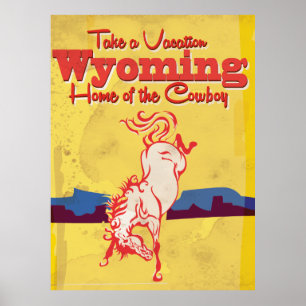 Vintage-Wyoming-Reiseposter Poster