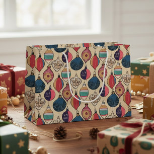 Vintage Xmas-Ornamente Große Geschenktüte