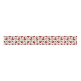 Vintage Xmas Songbirds and Linen Florals (Red) Ripsband