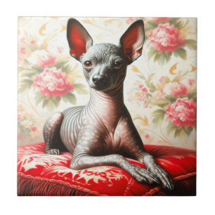 Vintage Xoloitzcuintle Illustration Fliese
