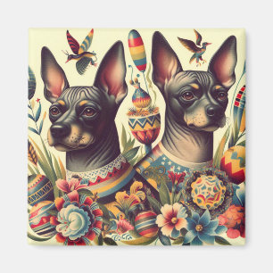 Vintage Xoloitzcuintle Illustration Magnet